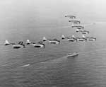 Planes from Bombing Ten overfly Enterprise some time in 1944.