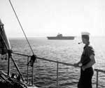 Enterprise CV-6 in Puget Sound, 20 July 1943: her first touch of stateside waters in 20 months.