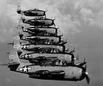 Night Air Group 90 Avengers in formation, January 1945.