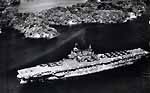 Enterprise CV-6 passing through the Panama Canal on her way to New York City, 11 October 1945.