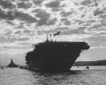 Enterprise CV-6, moored in the Hudson River for the October 1945 Navy Day celebration.