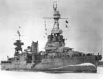 The cruiser USS Northampton CA-26 entering the river at Brisbane, Australia, 5 August 1941.