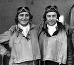 Scouting Six Radiomen Joe Cupples (left) and Jack Leaming aboard Enterprise CV-6, January 1942.