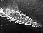 USS North Carolina BB-55, at sea off the U.S. East Coast in April 1942.