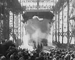 Video: Mrs. Claude A. Swanson launches USS Enterprise on 3 October 1936. (MS Media Player 1:17 long)