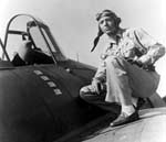 VF-6 Machinist Donald Runyon who shot down four Japanese bombers, 7 August 1942.