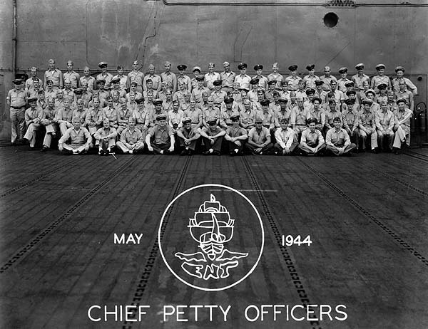 Enterprise CV-6 Chief Petty Officers, May 1944.