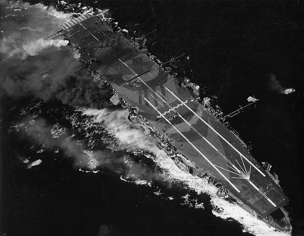 Japanese carrier Zuiho under attack by Air Group 20 planes from Enterprise CV-6, 25 October 1944.