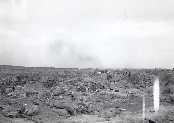 Iwo Jima scene, photographed by party visiting from Enterprise CV-6, 9 March 1945.