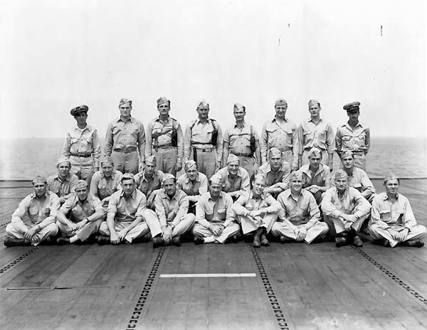 Scouting Squadron Ten officers, shortly after deploying with Enterprise in October 1942.