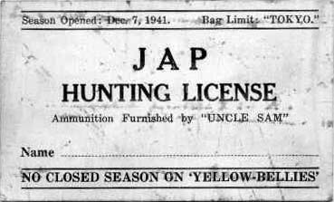 An original 'Hunting License', issued aboard Enterprise CV-6, immediately following Pearl Harbor.